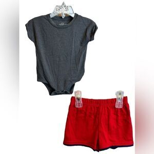 5 for $25🔥6-9M Baby Boys Onesie‎ Top & Shorts Matching Set